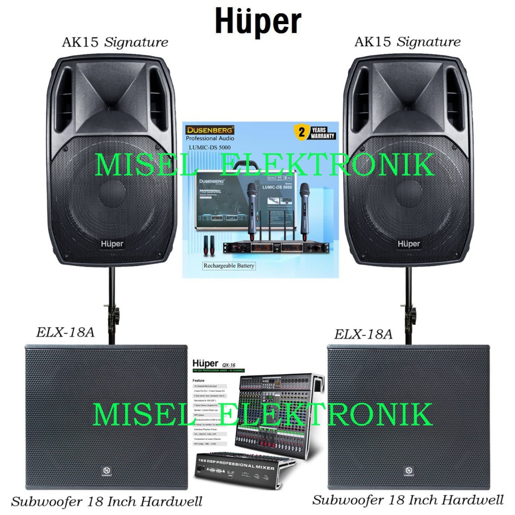 Jual Paket Sound System Outdoor Speaker Aktif 15 Inch Huper AK15 ...