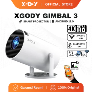 XGODY Gimbal 3 Smart Proyektor LCD Android11- 720P - Auto Keystone - Netflix - YouTube - 220 ANSI
