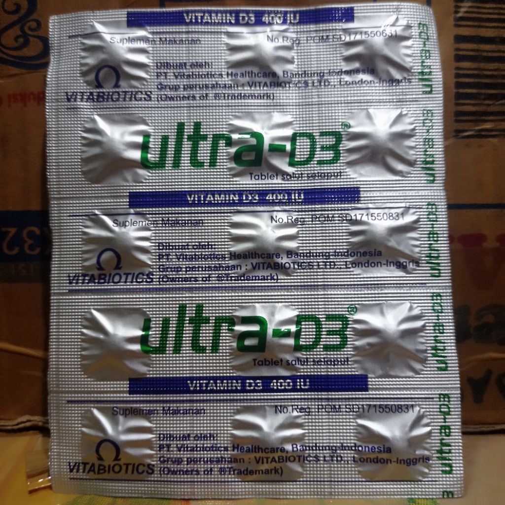 Jual Ultra D3 400 IU vitamin D3 15 kaplet | Shopee Indonesia