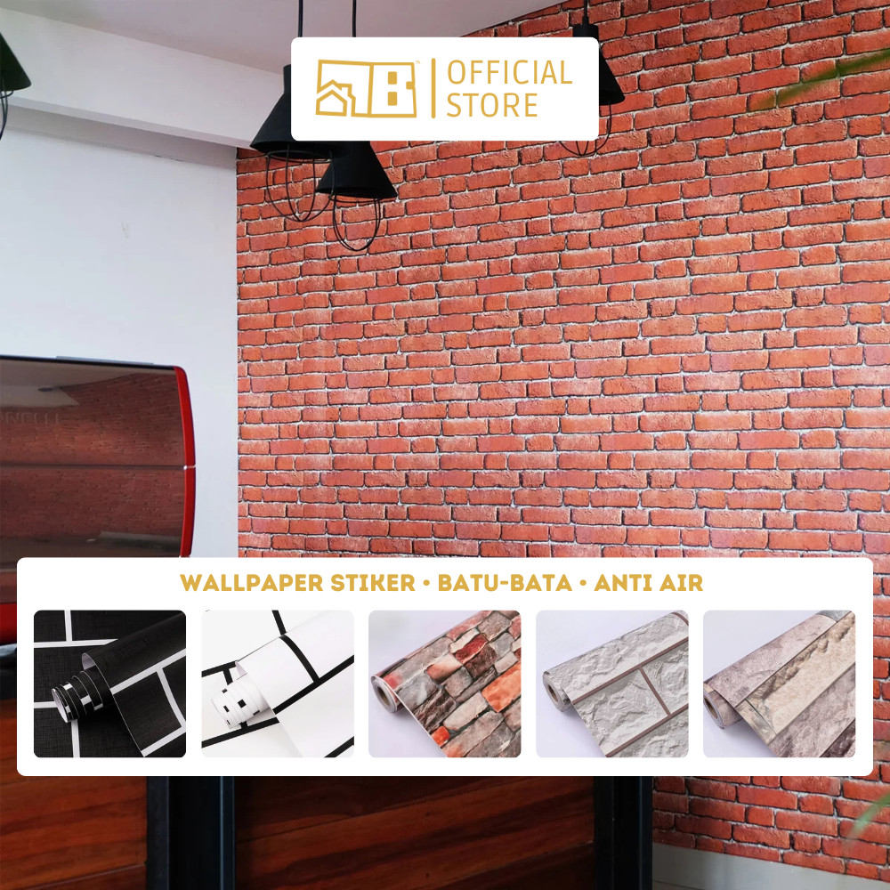 Jual (16 Motif) Wallpaper Sticker Motif Batu Bata Minimalis Mudah di ...