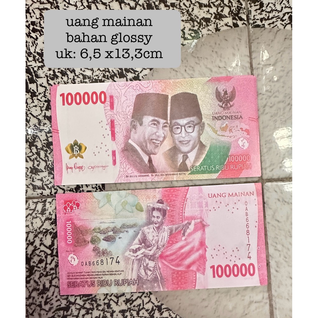Jual tisyaShopz - isi 100 lembar Uang Mainan Bahan GLOSSY / Mainan anak ...