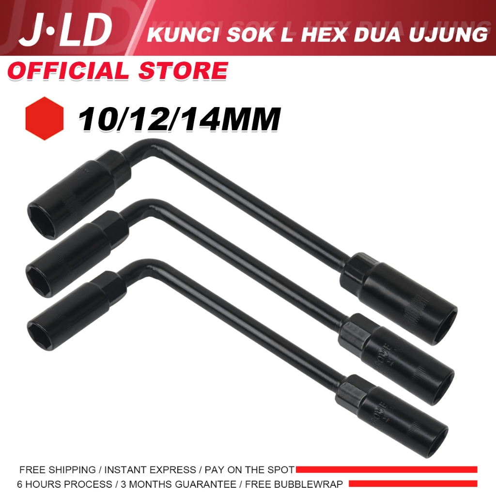 Jual JLD Dua Ujung Kunci Sok L HEX 10mm 12mm 14mm Baja Kuat untuk Mur ...