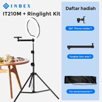INBEX Ring Light Tripod Ukuran Besar 45cm 26cm Lampu Konten Kreator With 3 Holder HP