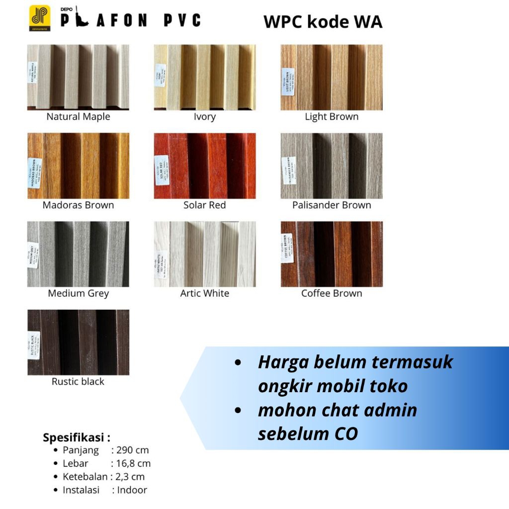 Jual PERLEMBAR ️ WPC PANEL DINDING KODE WA JAWA TIMUR | Shopee Indonesia