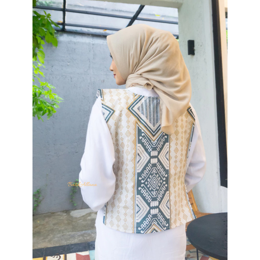 Jual VEST BATIK WANITA MODERN ETNIK ROMPI OUTER KATUN PREMIUM || VEST ...