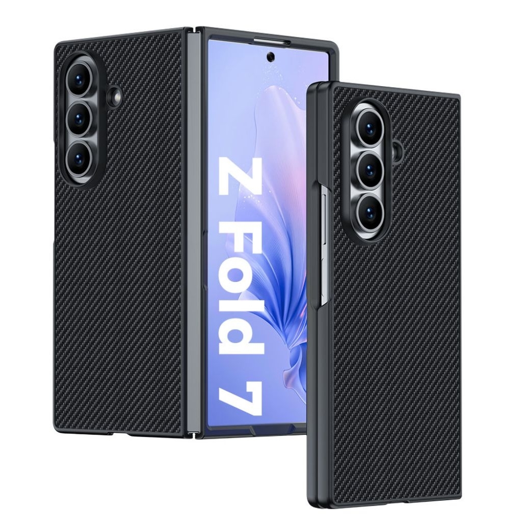 Case Samsung Galaxy Z Fold Fold Fold Fold Fold Fold  Carbon Fiber Texture Premium Leather Hard Cover