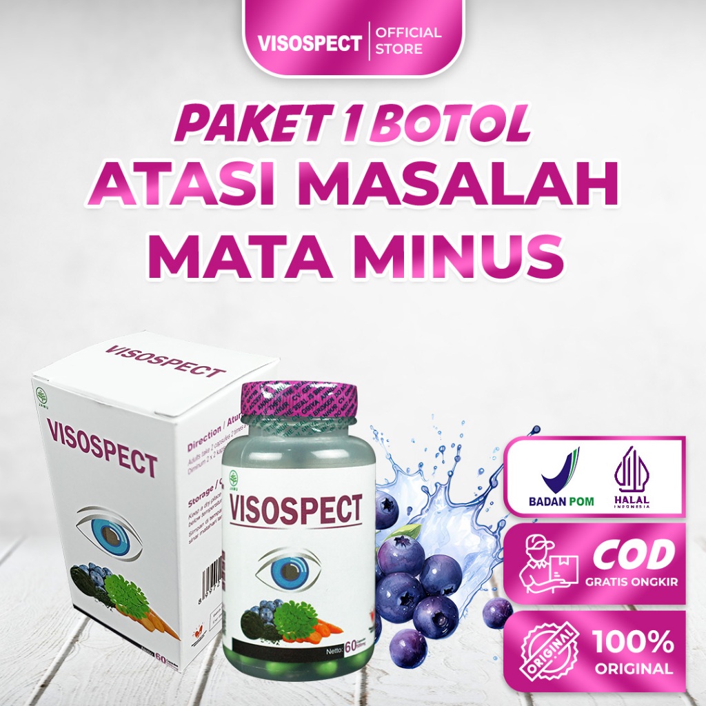 Jual Visospect Kapsul Mata Minus Vitamin Mata Buram | 60 Kapsul Herbal ...