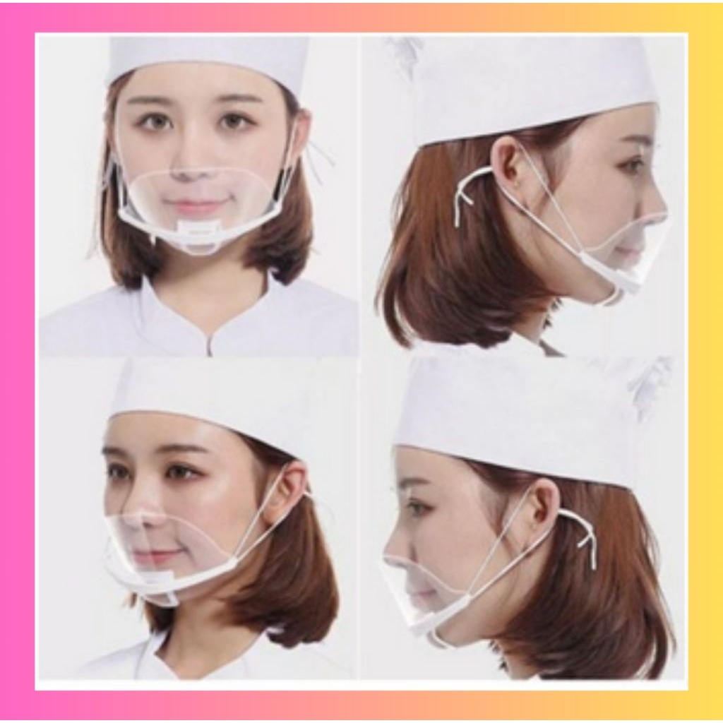 Jual Masker chef Transparan Mika Restoran Koki Masak Penutup Mulut MUA ...