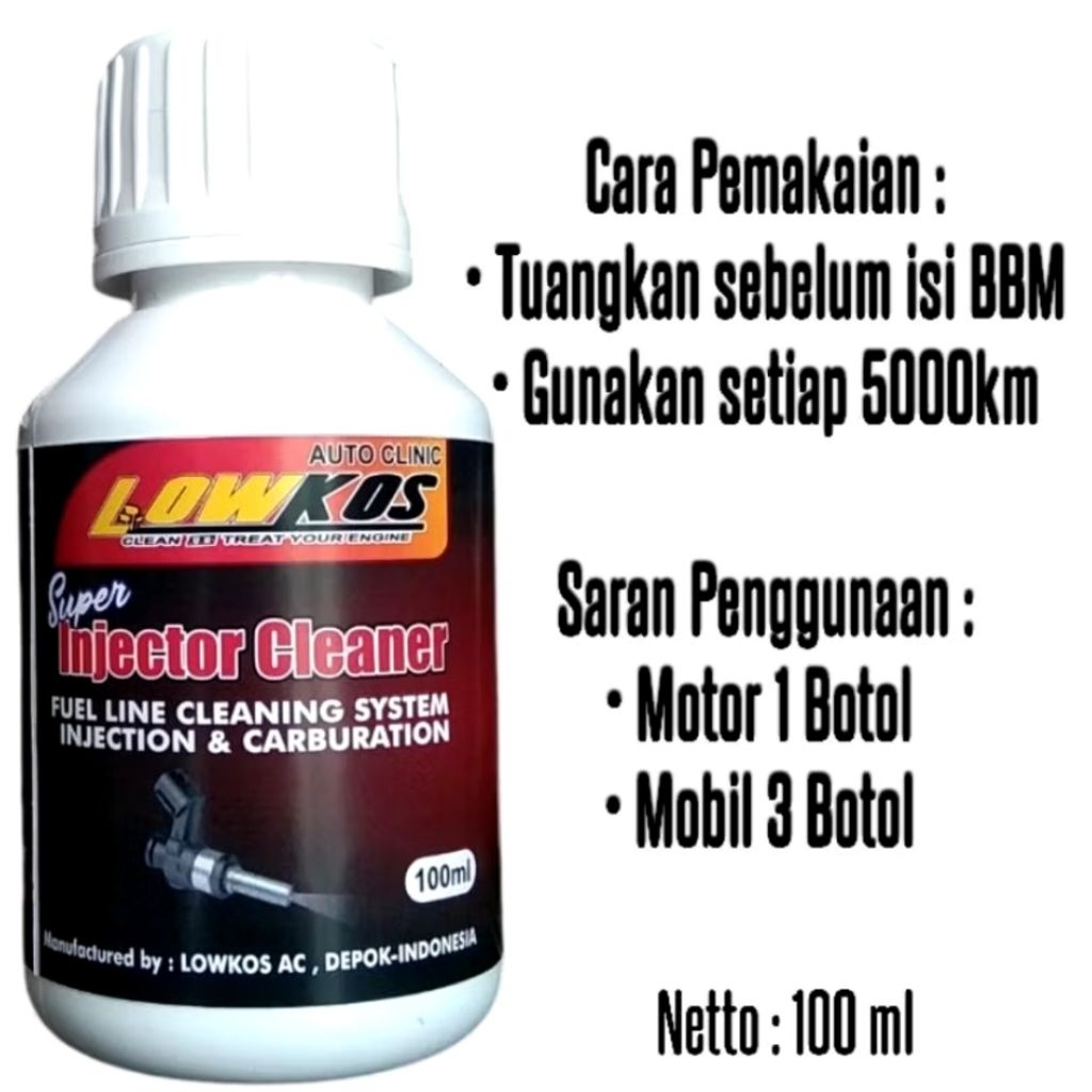 Jual LOWKOS SUPER INJECTOR CLEANER 100ml Pembersih Injector Motor dan ...