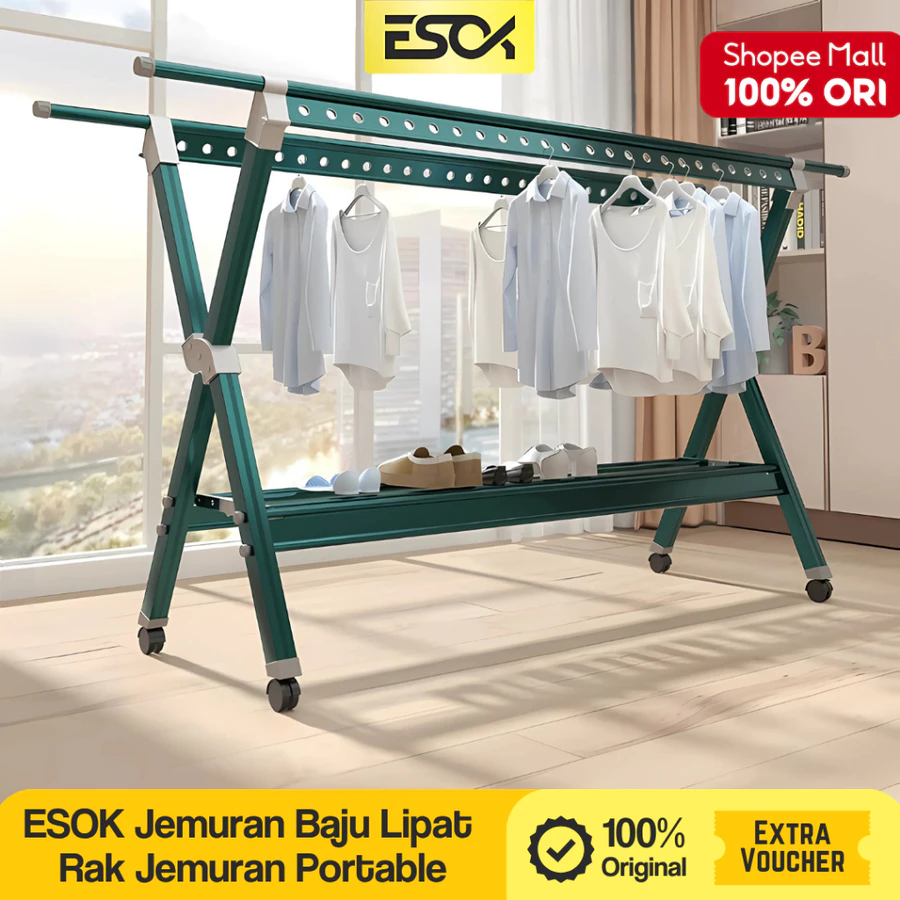  Jemuran Baju Lipat Portable 