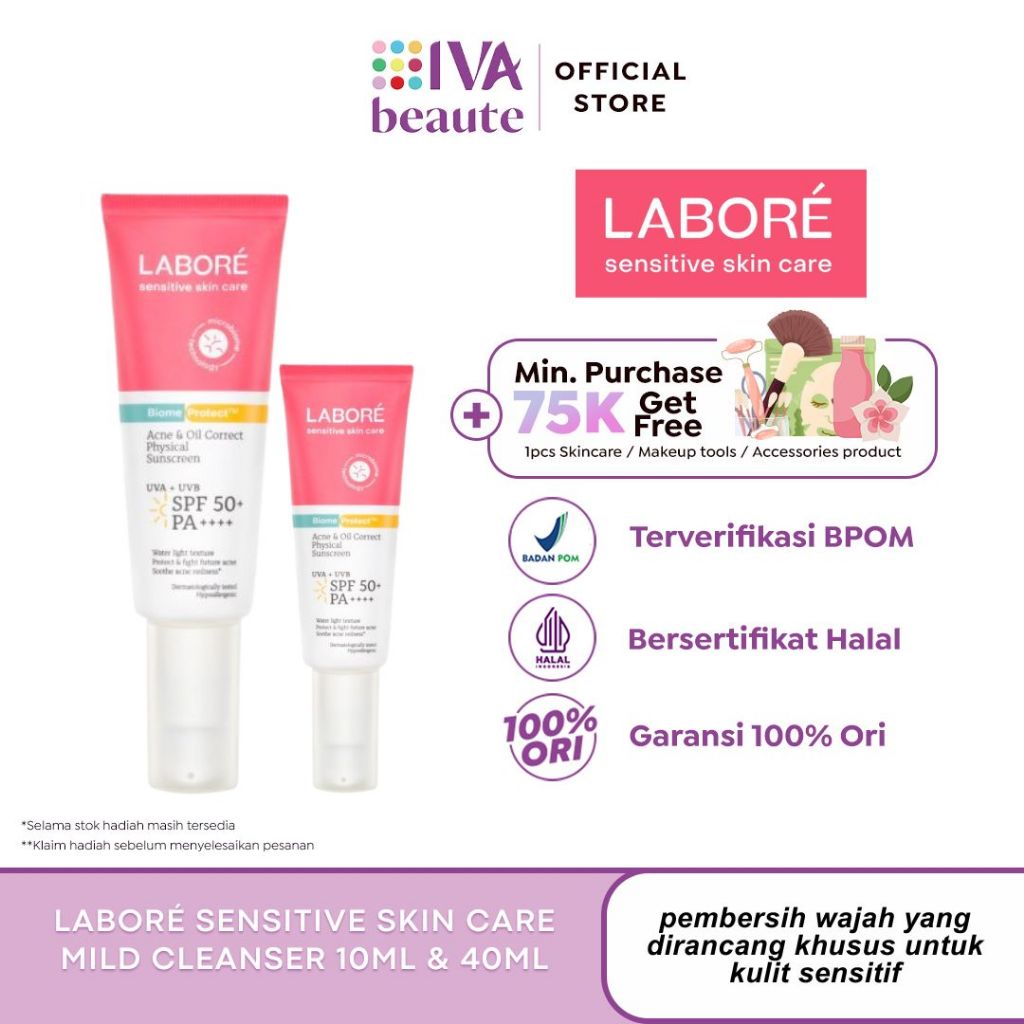 Jual Labore Acne & Oil Correct Physical Sunscreen SPF50+ PA++++ 10ml 40 ...