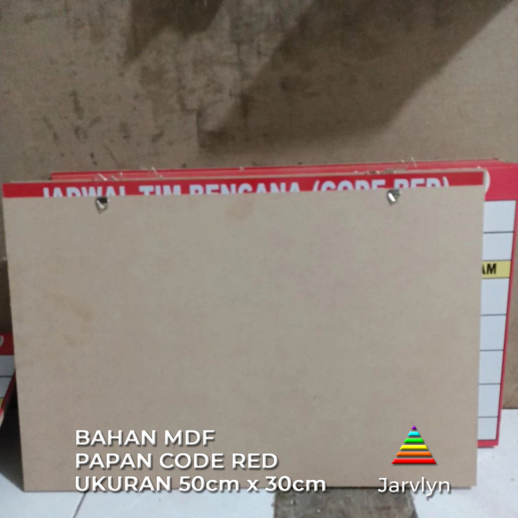 Jual Papan Jadwal Tim Bencana Code Red bahan MDF ukuran 50 x 30cm ...