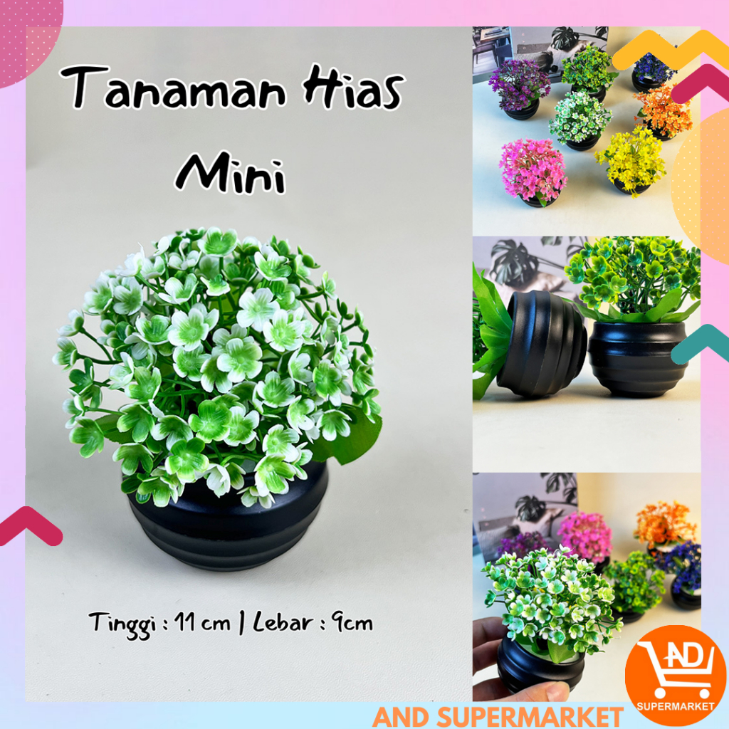 Jual Tanaman Hias Mini Dekorasi Rumah Pot Ornamen Artificial Flowers ...