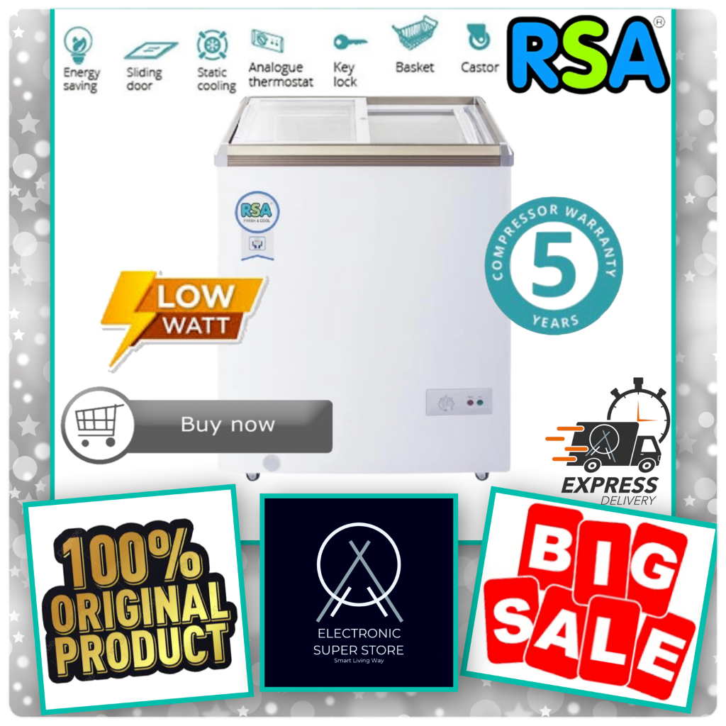 Jual RSA CHEST FREEZER SLIDING KACA XS-200 XS200 XS 200 FAST FREEZING ...
