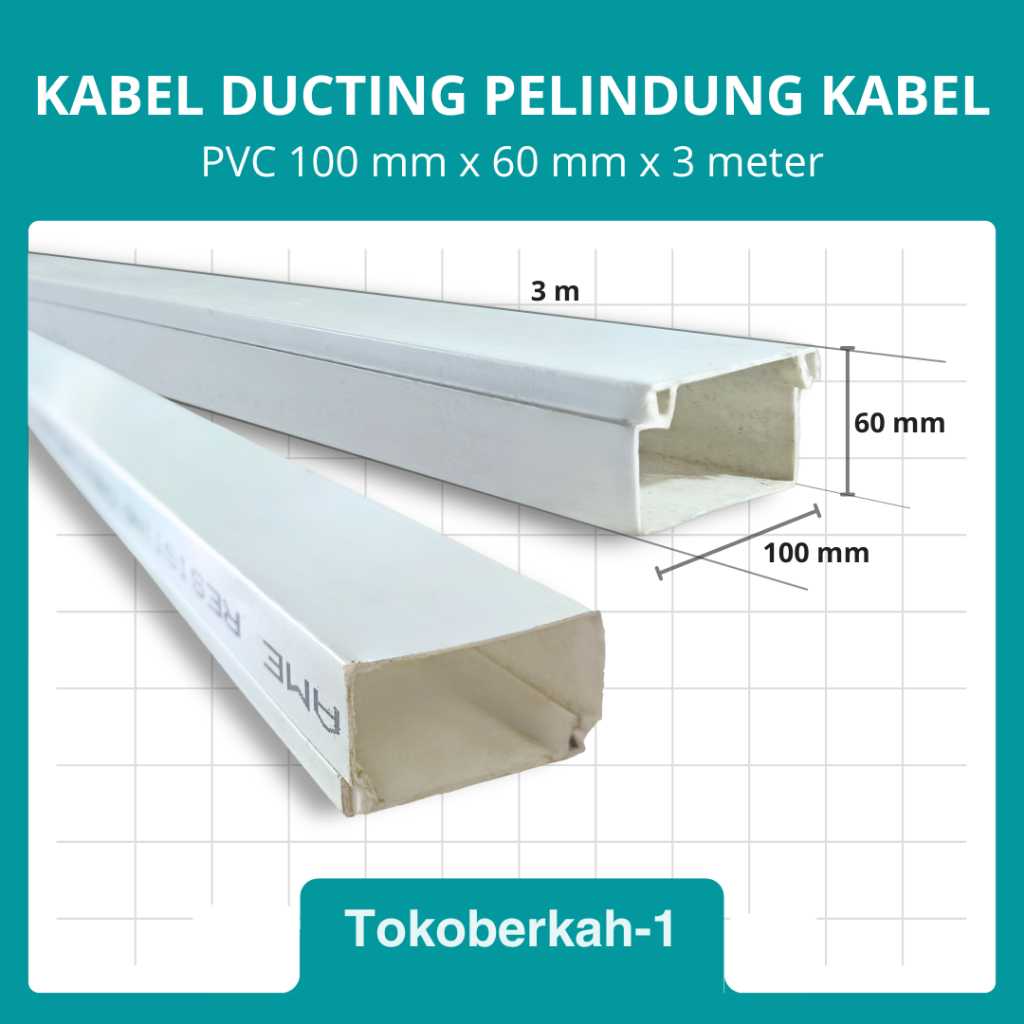 Jual Kabel Ducting Pelindung Kabel 100x60 PVC 3mtr | Shopee Indonesia
