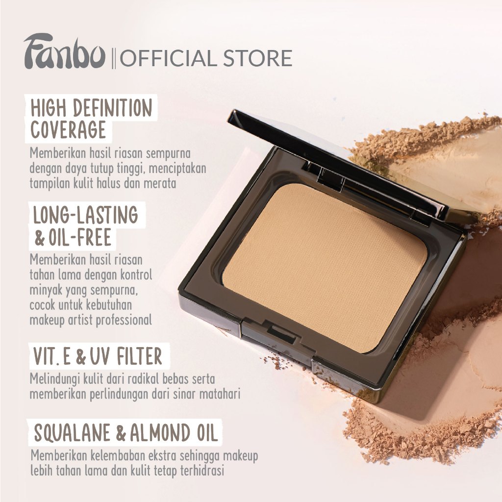 Jual Fanbo Pro Filter Powder Foundation Bedak Padat High Coverage Tahan ...