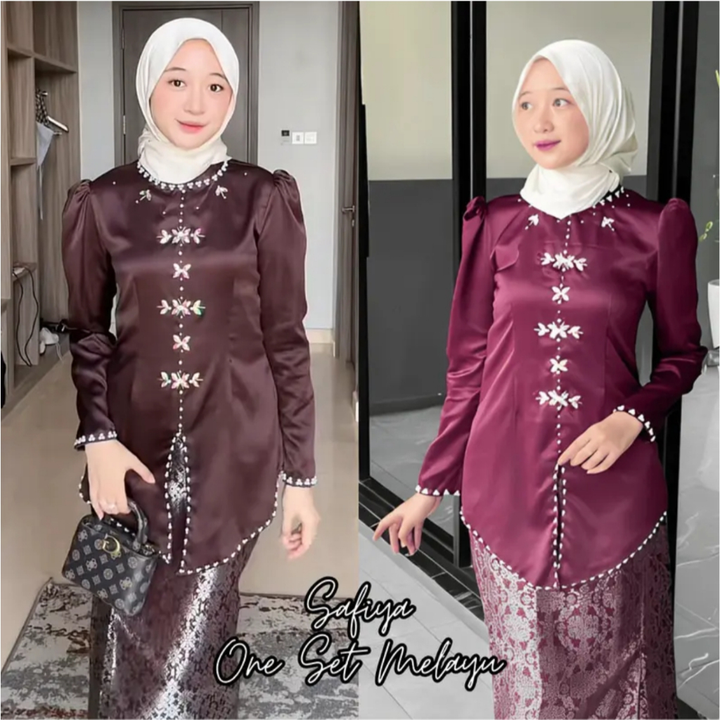 Jual Safiya One Set Baju Kurung Melayu Rok Songket Modern Premium ...