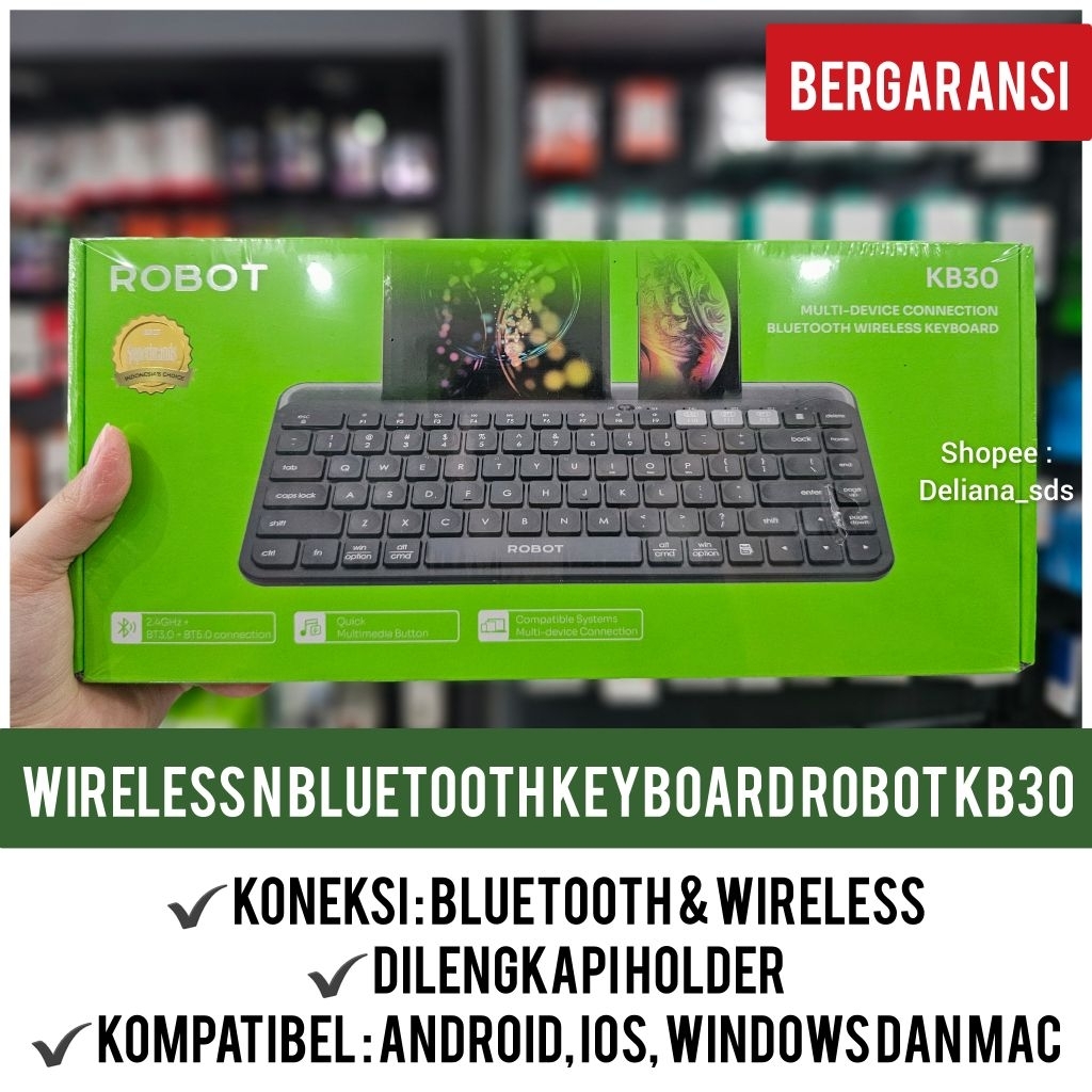 Jual Keyboard Robot KB30 Wireless n Bluetooth Garansi Resmi 1 Tahun ...