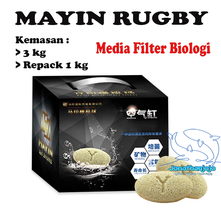 Jual MAYIN RUGBY Repack 100 200 500 gram Rumah Bakteri Filter Biologis ...