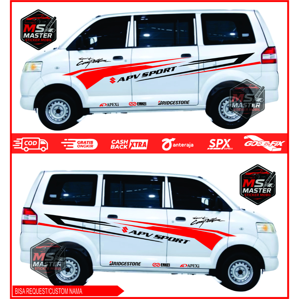 Jual Sticker Stiker Striping List Apv sport Stiker Cutting Body Mobil ...