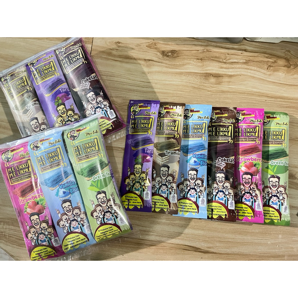 Jual Mie Lidi Viral Karakter isi 12 pcs 6 Rasa Manis Strawberry ,Taro ...