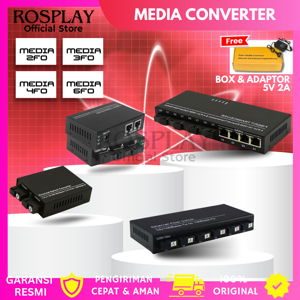 Jual Media Converter 10/100M 6 Port FO 2 Port LAN Ethernet Fiber Switch ...