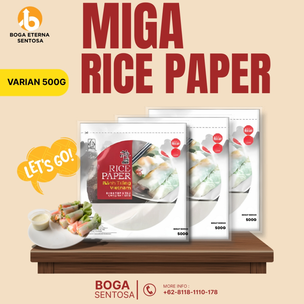 Jual MIGA RICE PAPER 500GR HALAL (PROMO!) | Shopee Indonesia