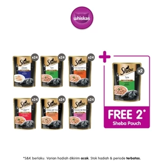 SHEBA Pouch Makanan Kucing Basah Dewasa Premium 70g 24 Pack