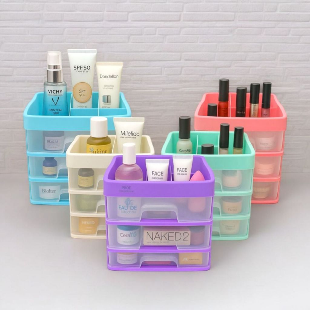 Jual RAK KOSMETIK 3 SUSUN JUMBO Laci Storage Box Rak Kosmetik ...