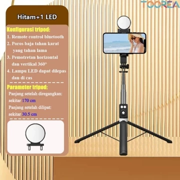 TOOREA 170CM A12 Selfie Stick Tripod Tongsis Dengan Monopod Dengan Wireless Remote Control