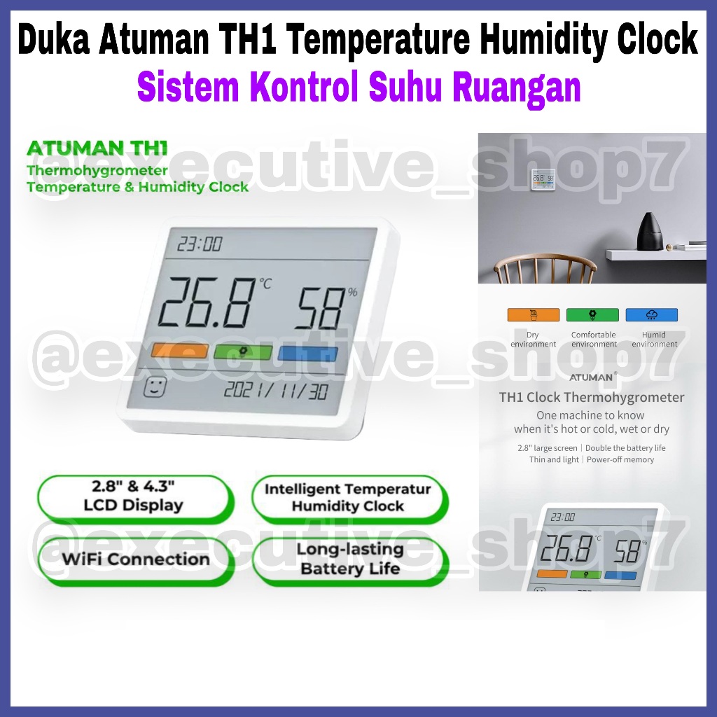 Jual Duka Atuman TH1 Temperature Humidity Clock - Sistem Kontrol Suhu ...