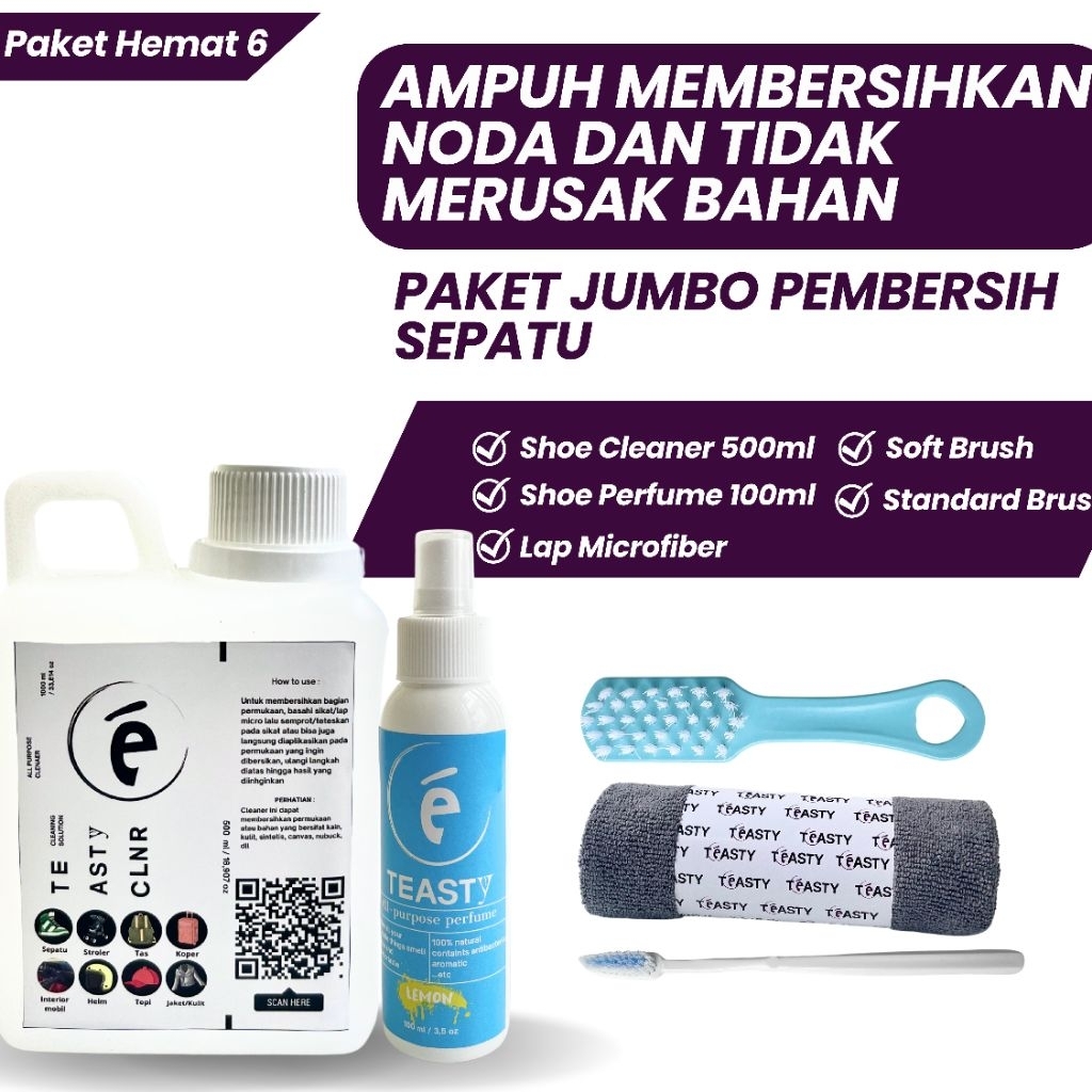 Jual TEASTY Paket Hemat Cuci Sepatu / Cleaner Sepatu / Sabun Sepatu ...
