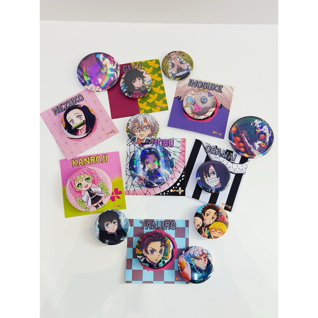 Jual CUSTOM PIN BADGE PENITI GLOSSY DOFF GLITTER HOLOGRAM ANIME KPOP ...