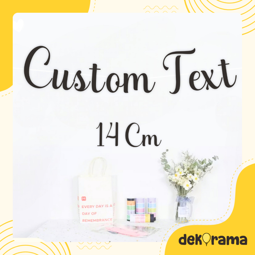 Jual HARGA PER HURUF | 14 CM Custom Dekor Nama /Hiasan Nama Ultah ...
