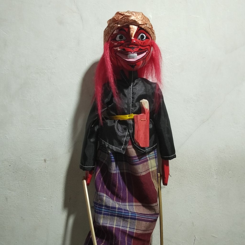 Jual wayang golek paketan Cepot dewala bisa buka mulut rambut panjang ...