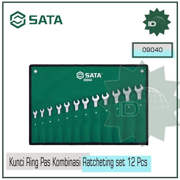 Jual SATA Kunci Ring Pas Kombinasi Ratcheting set 12 Pcs Full Polish ...