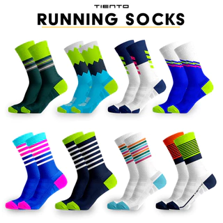 Tiento Compression Socks Kaos Kaki Olahraga Pria Wanita Futsal Running Fitness