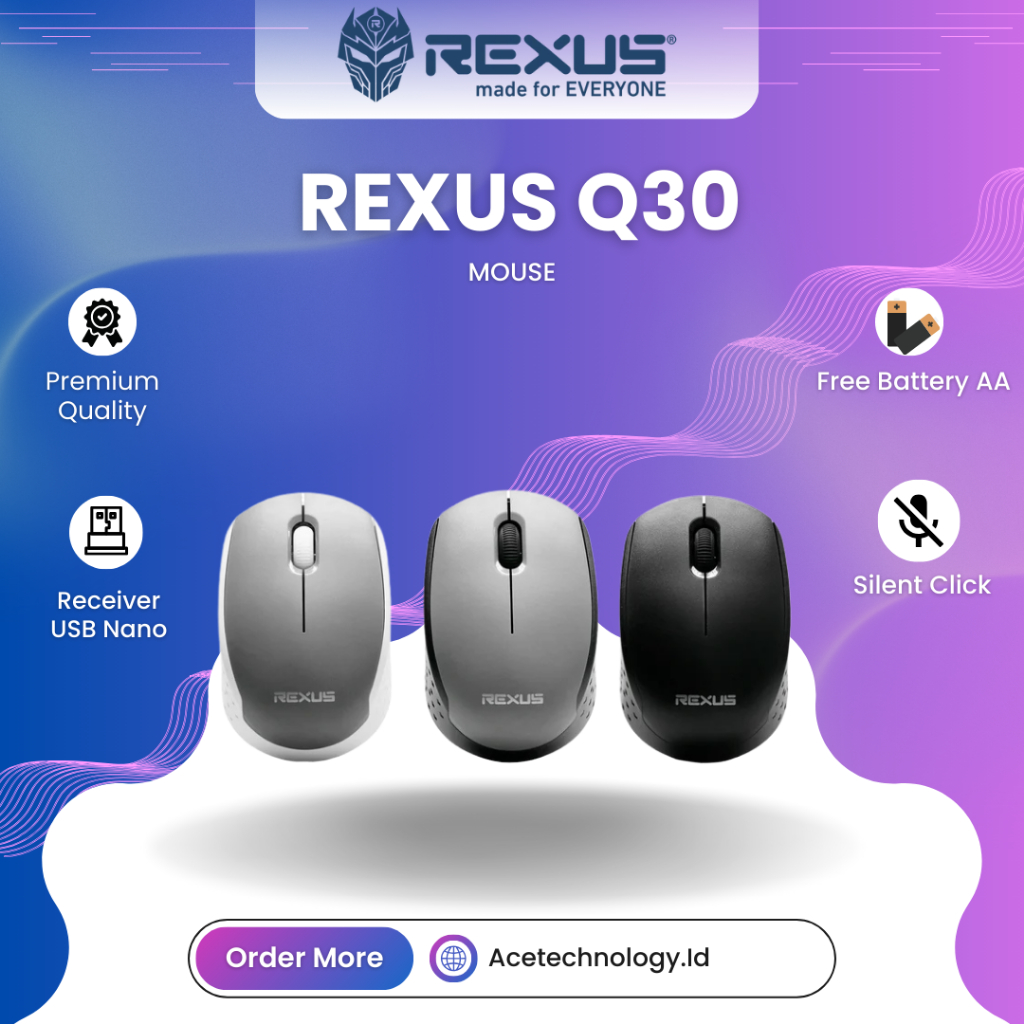 Jual Rexus Mouse Wireless Office Q30 Silent Click Original | Shopee ...