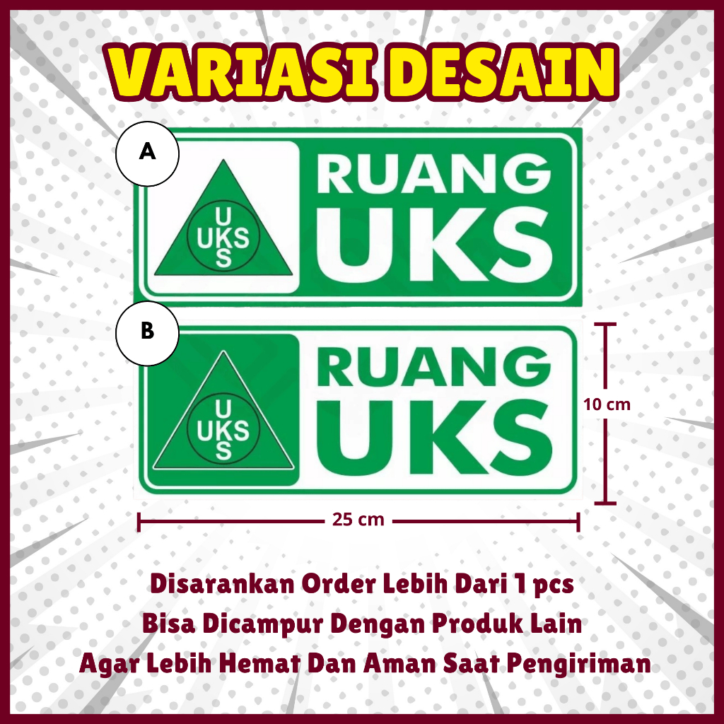 Jual STIKER LABEL RUANG UKS - 25 X 10 CM - VYNIL | Shopee Indonesia