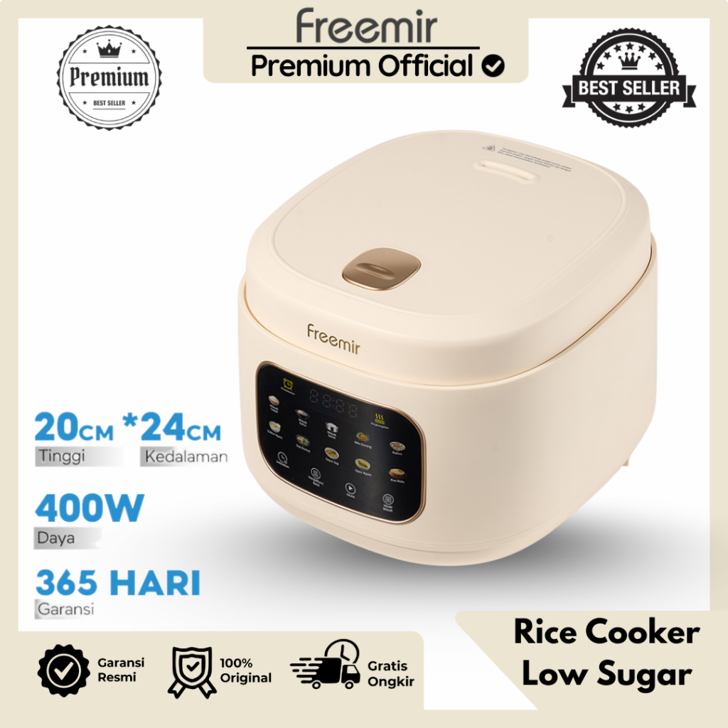 Jual [PREMIUM] freemir Rice Cooker Digital Low Carbo Rendah Karbo 1.5L ...