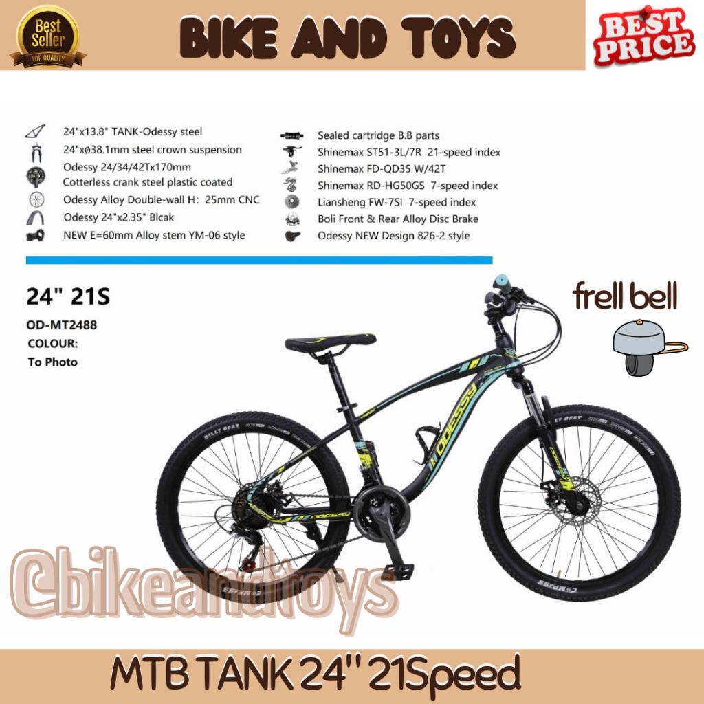 Jual FREE GIFT - Sepeda Gunung MTB Tank Odessy Frame Steel Ukuran 24 ...