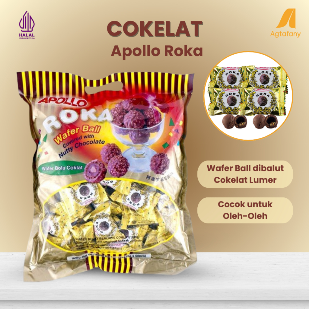 Jual Cokelat Roka isi 70 pcs Apollo Wafer Ball Coklat isi 50 pcs ...