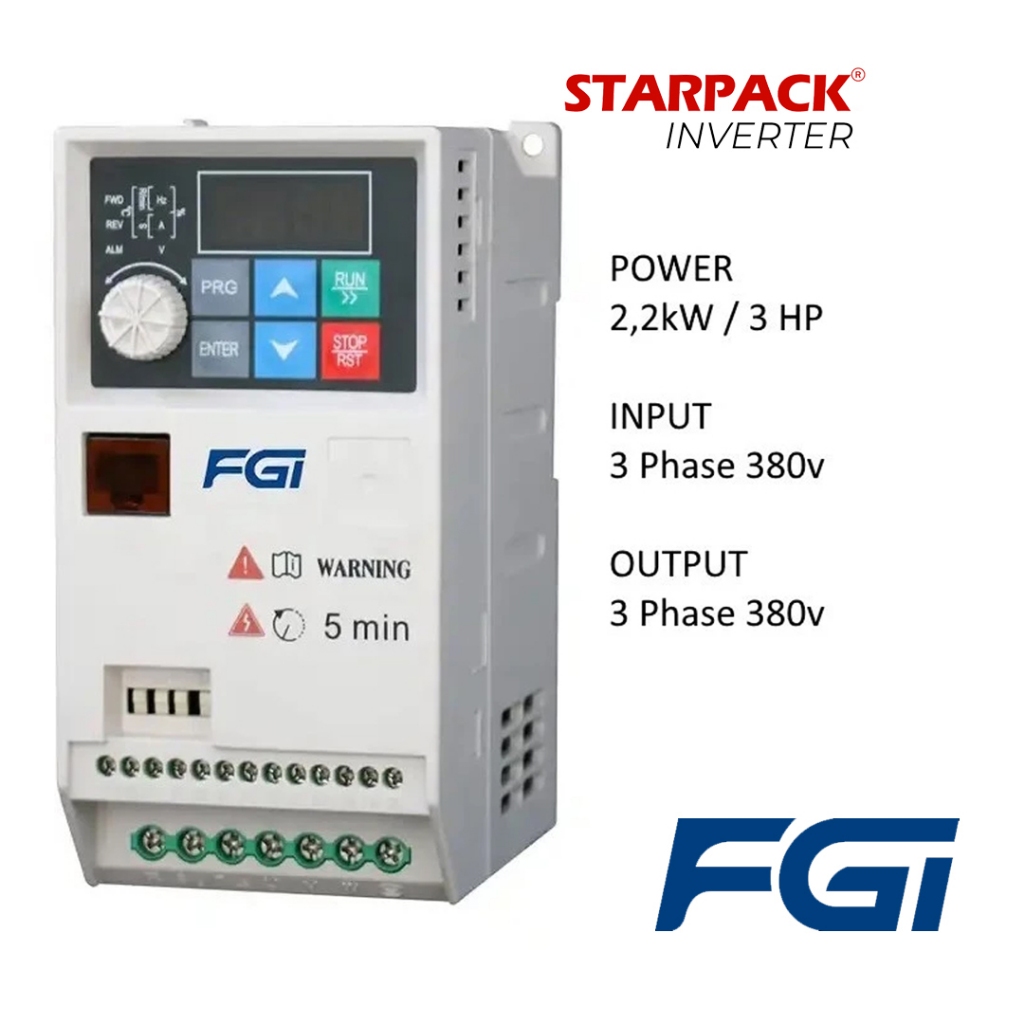 Jual Inverter VFD FGI FD100M 2,2kW / 3 HP Input 3Phase 380V Output ...