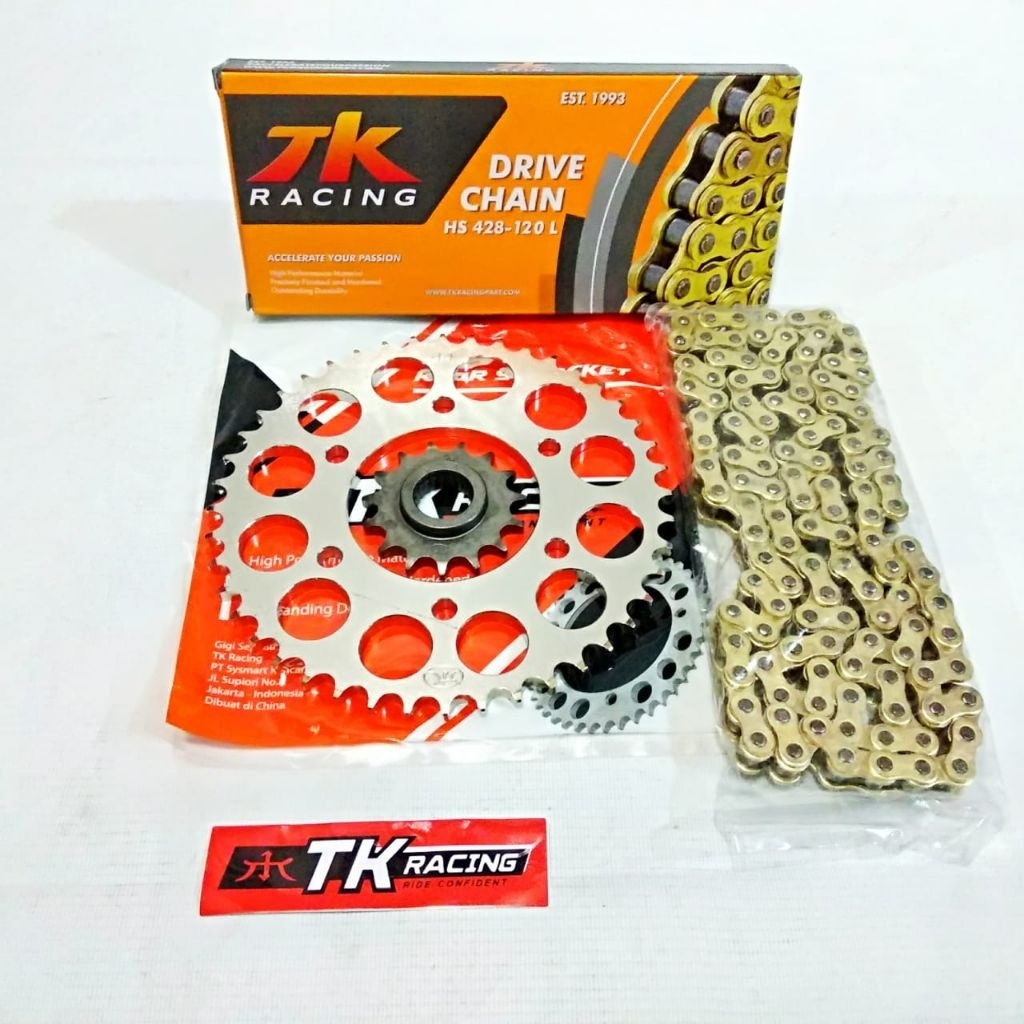 Jual Gear Set TK Racing SCORPIO Rantai TK Racing Gold 428 HS | Shopee ...