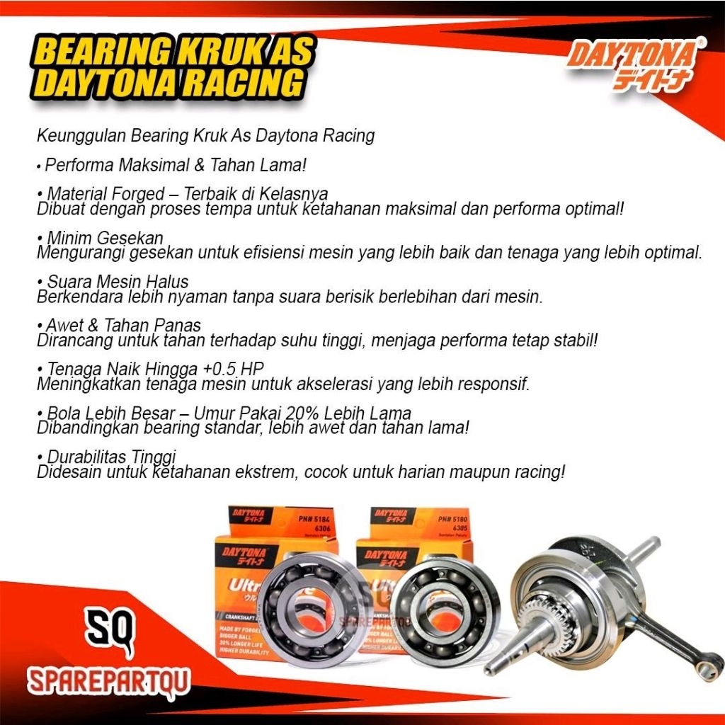 Jual Bearing Rasio Gardan Gearbox Vario 125 Vario 150 Daytona Bearing ...