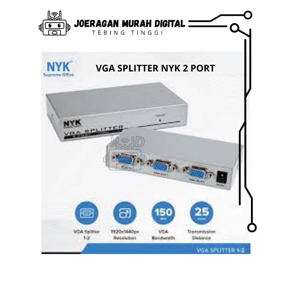 Jual NYK VGA Splitter 2 Port 100% original | Shopee Indonesia
