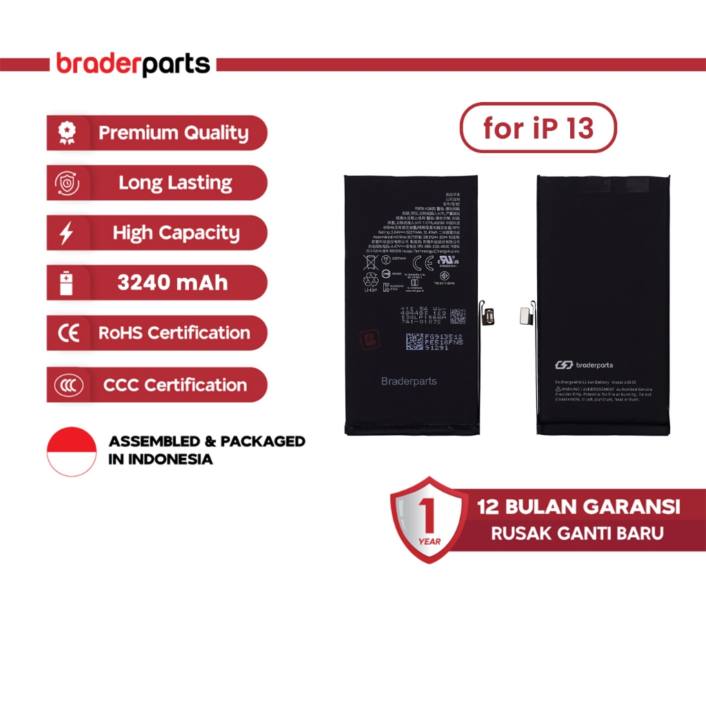 Jual BraderParts Baterai iP13 Power Boost Battery Original BPBT-G02 ...
