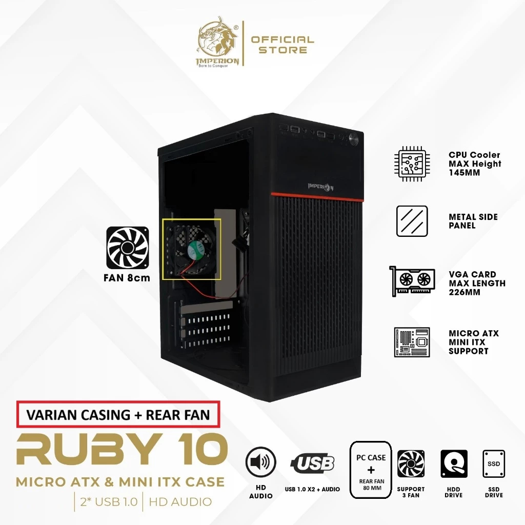 Jual IMPERION RUBY 10 PC CASE M-ATX | Shopee Indonesia