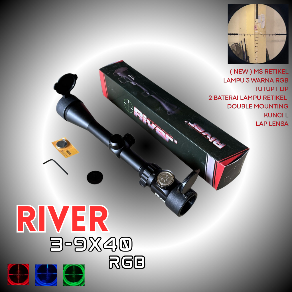 Jual Teleskop RIVER 3-9X40 RGB Lampu Retikel | Shopee Indonesia