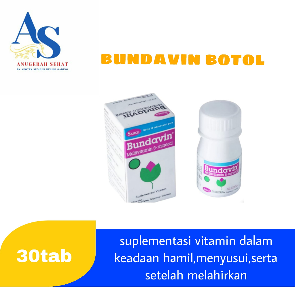 Jual Bundavin Botol 30 Tablet - Multivitamin Ibu Hamil Menyusui ...